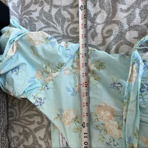 LoveShackFancy Target Estelle puff sleeve blue floral dress size 14 - Picture 7 of 16